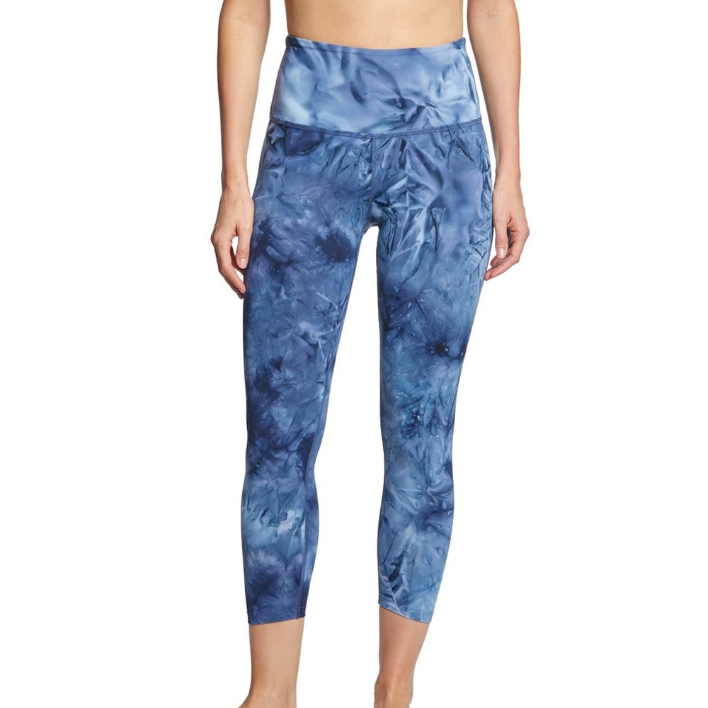 Beyond Yoga Leggings. Blue smoke print, S.